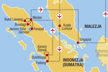 Sumatra - orangutani v mlze - Malajsie